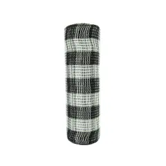 10" x 19ft. Black & White Buffalo Check Mesh by Celebrate It&trade;