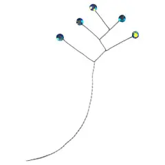 JAM Paper Rinestone Quintet, 12ct. Iridescent Blue with Silver Stem