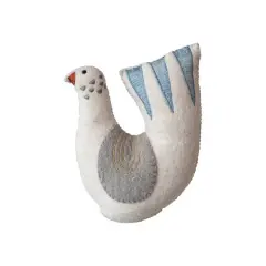 Hello Honey&reg; 9.5" Handmade Wool Felt Dove Shaped Tree Topper with Metallic Gold Thread Embroidery