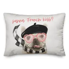 Wanna French Kiss Rectangle Throw Pillow