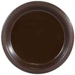 JAM Paper 7" Chocolate Brown Plastic Party Plates, 20ct.