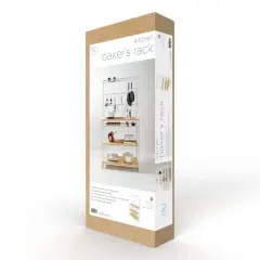 Honey Can Do White and Oak Kitchen Baker&rsquo;s Rack