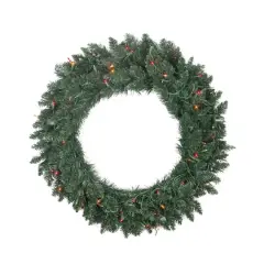 2.5ft. Pre-Lit Traditional Pine Christmas Wreath, Multicolor Lights