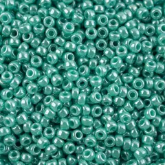 John Bead 11/0 Miyuki Glass Seed Beads, 13g Turquoise Green Opaque Luster