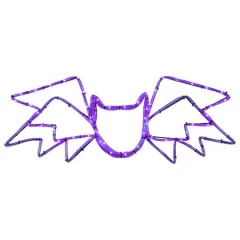 23.5" LED Purple Bat 4 Function Halloween Window Silhouette