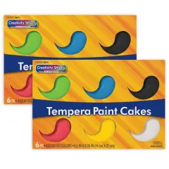 Creativity Street&reg; Tempera Paint Cakes, 2 Packs of 6