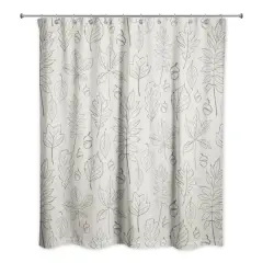 White Fall Leaves Shower Curtain