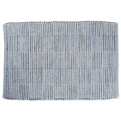 DII&reg; Blue Squares Recycled Yarn Rug, 2ft. x 3ft.