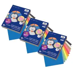 Art Street&reg; 9" x 12" Assorted Color Lightweight Construction Paper, 3 Packs of 200 Sheets
