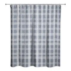 Chalky Plaid Shower Curtain Slate