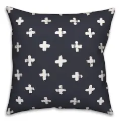 Crosses Indoor/Outdoor Pillow Navy
