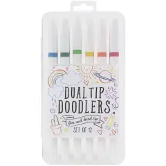 Dual-Tip Doodlers 12 Color Fine & Chisel Tip Marker Set