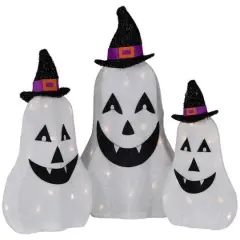 LED Jack O' Lantern Ghosts Outdoor Halloween Decoration Set
