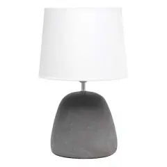 Simple Designs&trade; 17" Round Concrete Table Lamp White