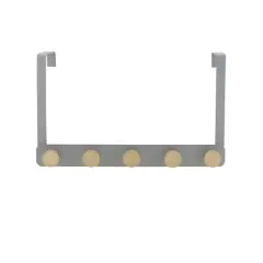 Elle D&eacute;cor Gray 5 Hook Over the Door Hook