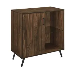 Walker Edison 30" Dark Walnut 1 Door Modern Wood Accent Cabinet