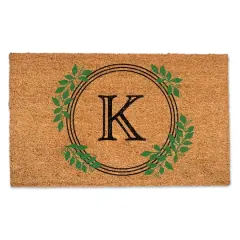 Laurel Circle Monogram Door Mat K