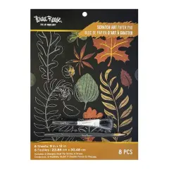 Brea Reese&trade; 9" x 12" Autumn Prints Scratch Art Paper Pad