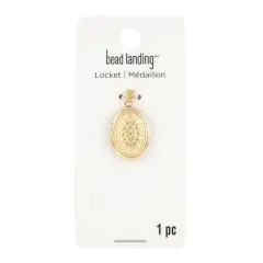 Etched Gold Oval Locket by Bead Landing&trade;