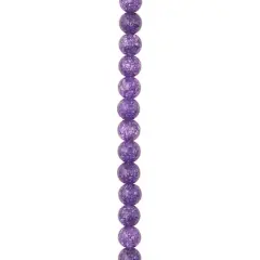 Purple Crackled Quartz Round Beads, 6mm by Bead Landing&trade;