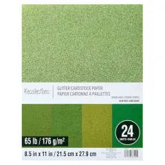 Green Glitter Cardstock Paper by Recollections&trade;, 8.5" x 11"