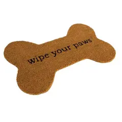 Hello Honey&reg; 29" x 17.5" Wipe Your Paws Natural Coir Bone Doormat