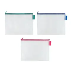 10" Mixed Mesh Accessory Zipper Pouches by Simply Tidy&reg;, 3ct.