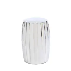 18.5" Silver Decorative Stool