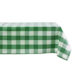 DII&reg; 120" Buffalo Check Tablecloth Shamrock Green and White
