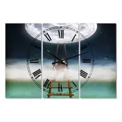 Designart Reach for the Moon Modern Multipanel Wall Clock