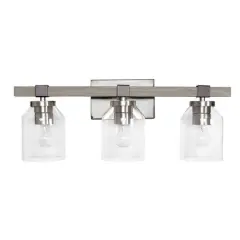 Lalia Home Barnlit 3 Light Metal & Glass Shade Vanity