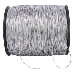 JAM Paper 1/16" Home D&eacute;cor Trimmings Metallic Stretch Cord Silver