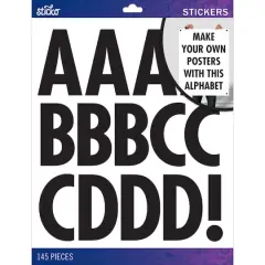 Sticko&reg; Black Futura Regular XL Alphabet Stickers