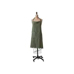 Hello Honey&reg; Green Waffle Weave Cotton Apron with Crochet Lace Trim