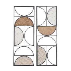 30" Brown Panels Metal Contemporary Wall D&eacute;cor Set, 2ct.