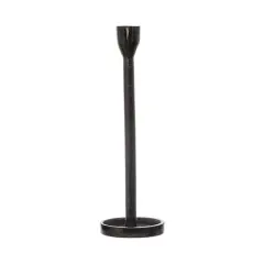 Hello Honey&reg; 12'' Black Cast Iron Taper Candle Holder