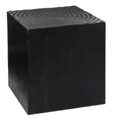 19" Black Rustic Wood Accent Table