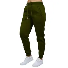 Galaxy by Harvic Women's Relaxed-Fit Fleece-Lined Jogger Sweatpants Olive