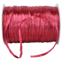 JAM Paper 1/4" Raffia Pearl Ribbon Wine