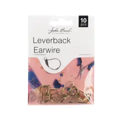 John Bead Must Have Findings 19mm Leverback Earwire, 10ct. Antique Gold