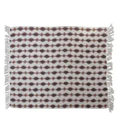 Hello Honey&reg; Recycled Cotton Blend Printed Throw Blanket with Pattern and Fringe, Multicolor