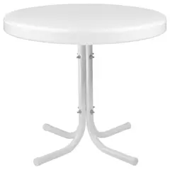 22" Outdoor Retro Tulip Side Table White