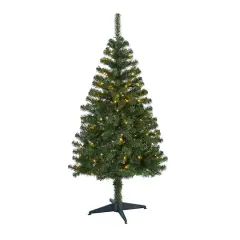 5ft. Pre-Lit Northern Tip Pine Artificial Christmas Tree, Clear LED Lights