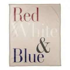 Red, White & Blue Type Coral Fleece Blanket