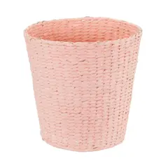 Household Essentials Pink Woven Paper Rope Waste Basket