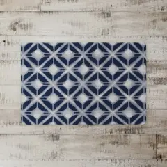 Navy and Gray Diamond 27" x 18" Floor Mat