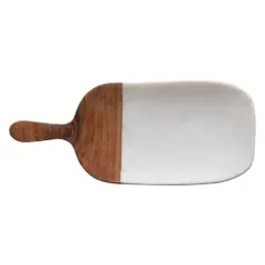 12'' Marble & Wood Entertaining Board with Handle