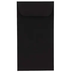JAM Paper 3.5" x 6.5" Smooth Black Coin Business Envelopes, 50ct.