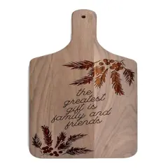 17" Greatest Gift Is Family & Friends Walnut Paddle Cutting Board