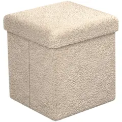 Sorbus Teddy Storage Ottoman Cube Beige